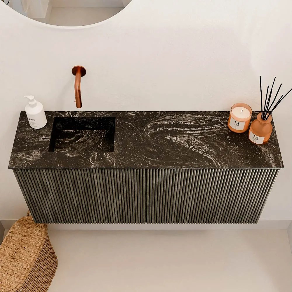 Mondiaz Joya DLux 90cm toiletmeubel shadow met wastafel faye links zonder kraangat lava