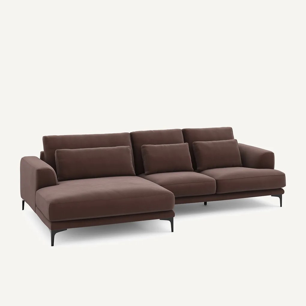 XL hoekbank links in linnen fluweel, MARSILE