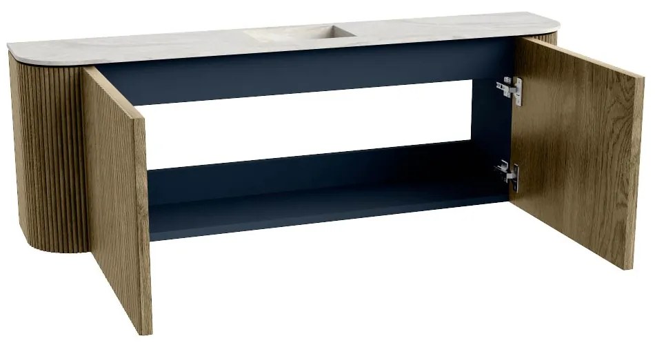 Mondiaz Joya DLux 125cm toiletmeubel ronding links/rechts dusk met wastafel faye midden 1 kraangat ostra
