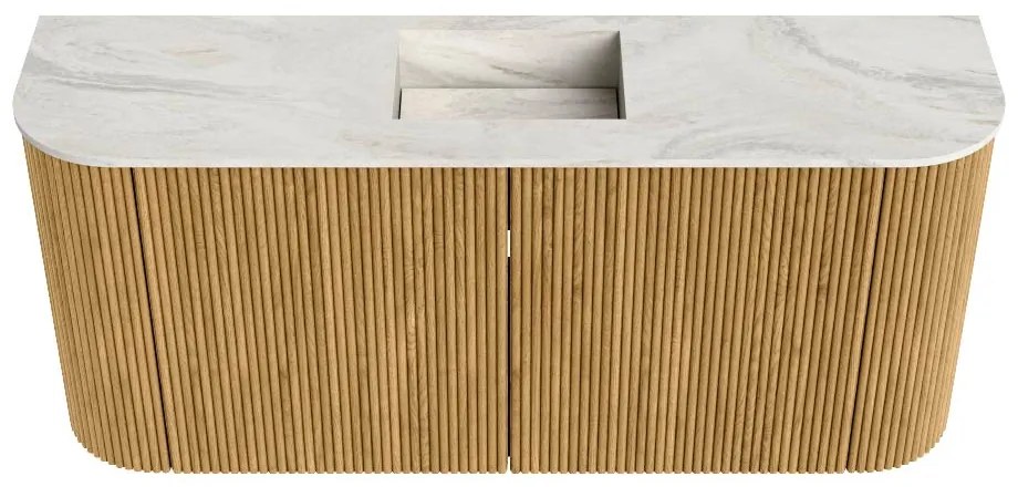 Mondiaz Joya DLux 95cm toiletmeubel ronding links/rechts oak met wastafel faye midden zonder kraangat ostra
