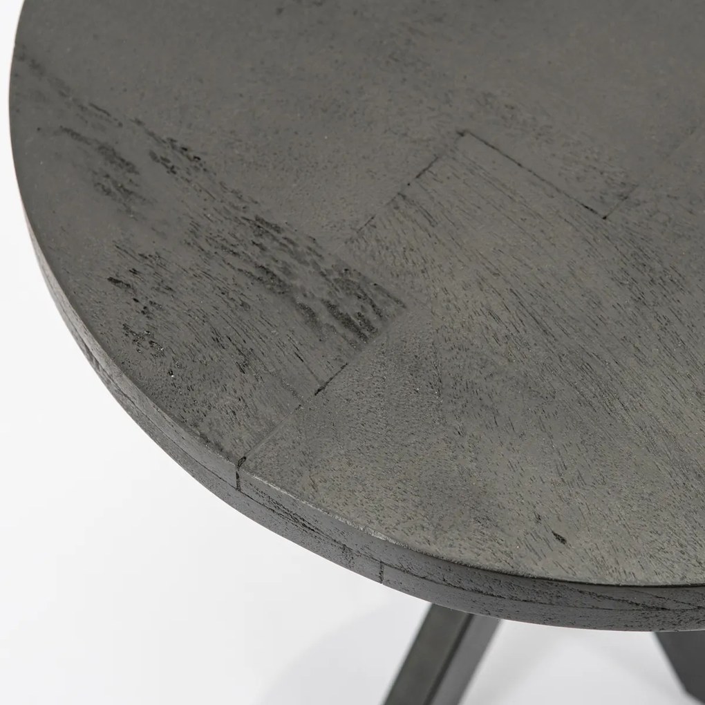 Eleonora Steven Ronde Salontafel Van Zwart Hout 50 Cm - 50 X 50cm.