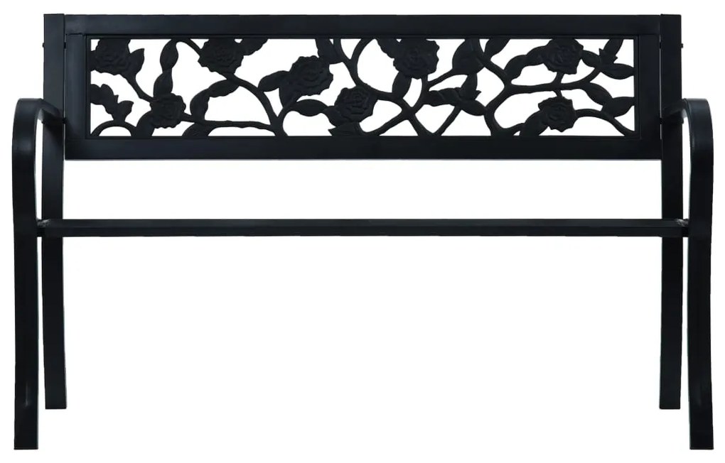 vidaXL Tuinbank 125 cm staal zwart