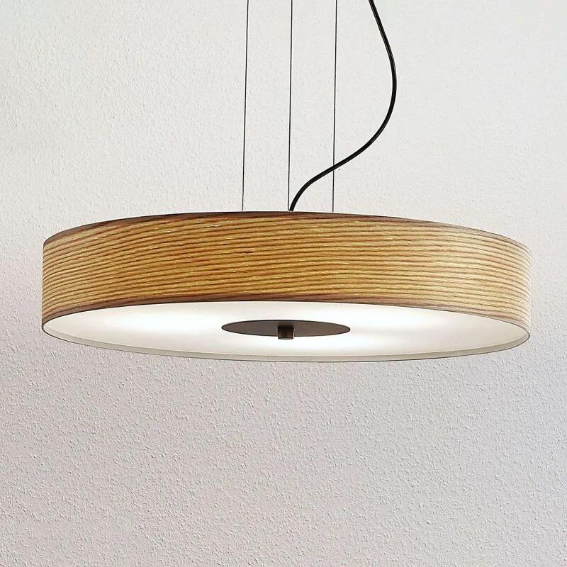 Houten hanglamp Dominic in ronde vorm