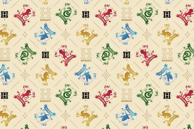 Fotobehang Harry Potter - Crests, (128 x 85 cm)