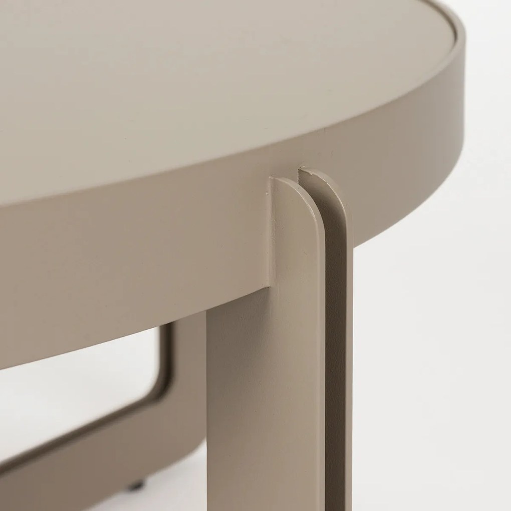 Zuiver Centre Round Beige Ronde Design Salontafel Beige - 68 X 68cm.