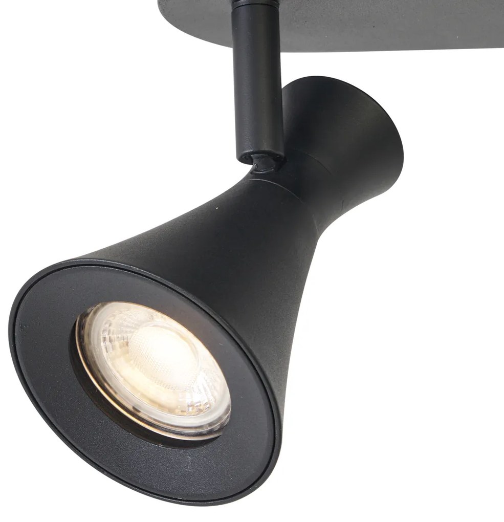 Moderne plafondspot zwart 2-lichts draai- en kantelbaar - Triangle
