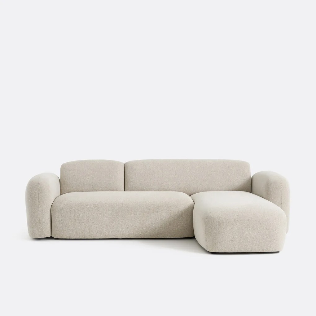 Omkeerbare hoekbank, stof met structuur, DANILO