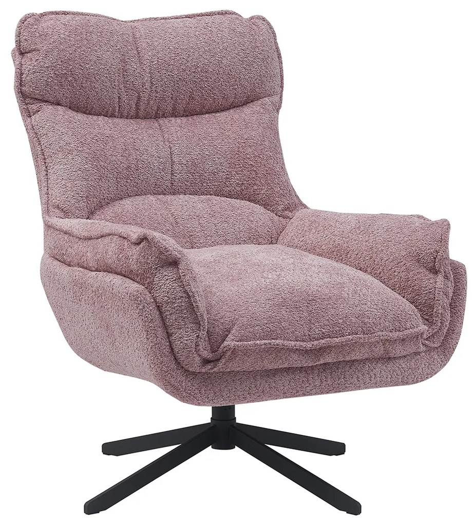 Starfurn Vera Fauteuil Roze Chenille Stof Draaibaar