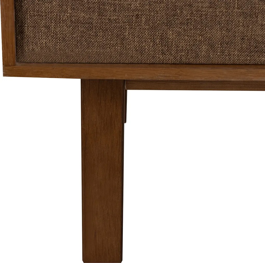 Walnoot Dressoir Met Stoffen Deuren 180 Cm - 180x40x60cm.