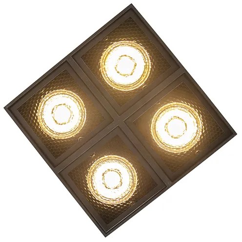 Design spot zwart 4-lichts - Qubo Honey