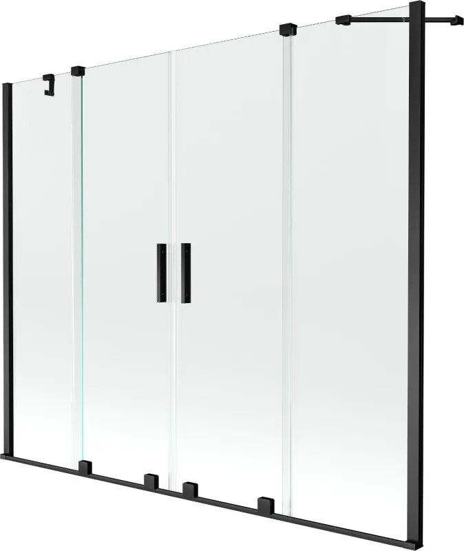 Mexen Velar Duo badwandpaneel 2-delig schuifbaar 170 x 150 cm, transparant, zwart - 896-170-000-02-70