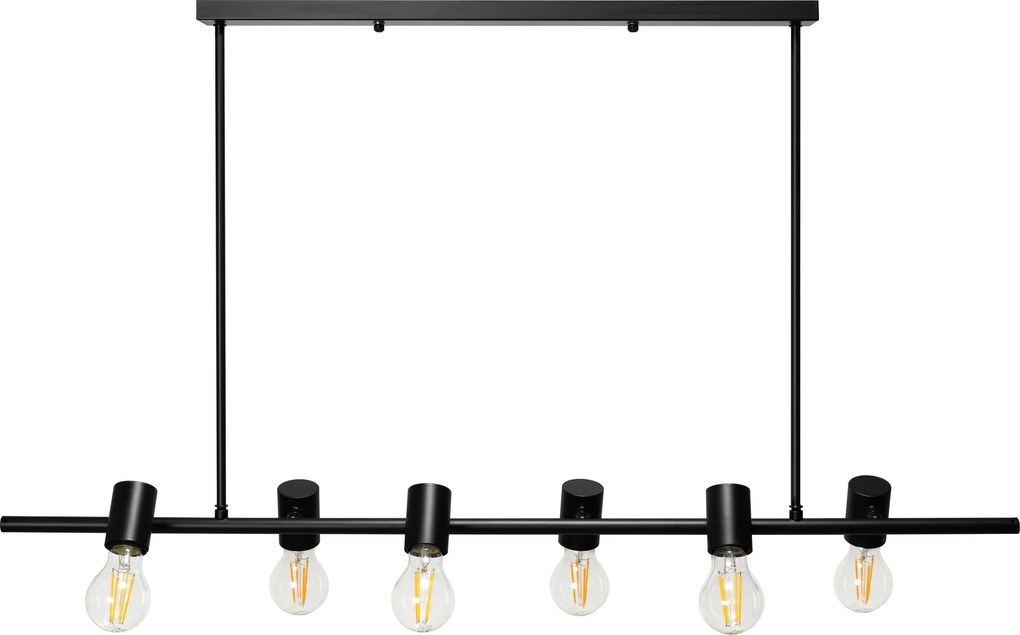 Metalen plafondlamp, industrieel zwart APP480-6CP