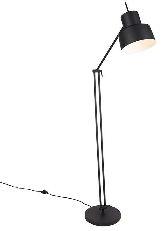Retro vloerlamp zwart draai- en kantelbaar - Chappie Retro E27 Binnenverlichting Lamp