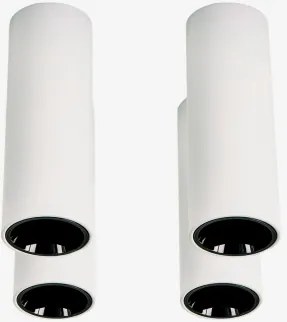 Pack Van 4 Led-opbouwplafondlampen Ø5,7 Cm Voor Buiten In Aluminium Met Geleidelijke Aan- En Uitschakeling Luisiana Wit – Zwart & Warm Wit 3000k & 6 W