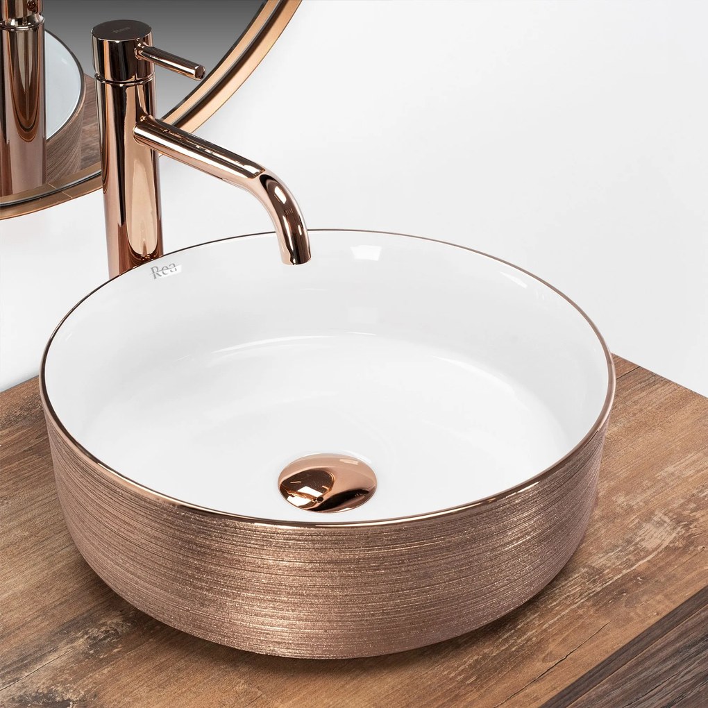 Opzetwastafel Rea Sami Brush Rose Gold