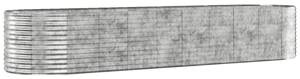 vidaXL Plantenbak 396x100x68 cm gepoedercoat staal zilverkleurig