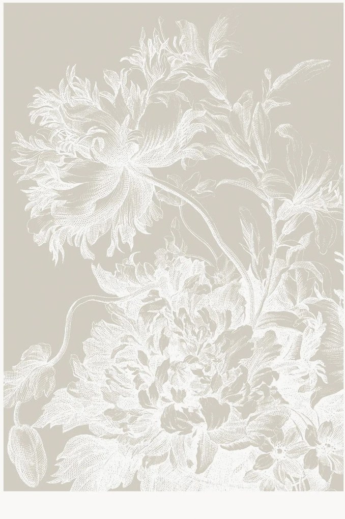 Behang Engraved Flowers