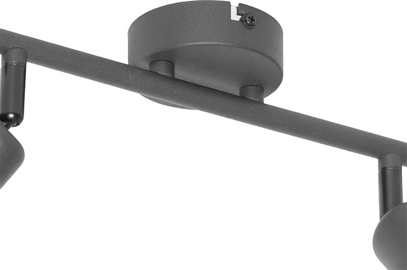 Design plafondlamp zwart met goud 2-lichts - Noud