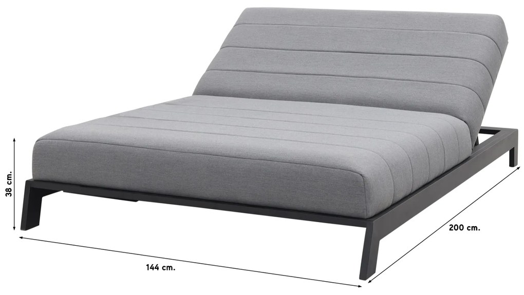 Mexico 2-persoons Sunbrella ligbed - Lichtgrijs