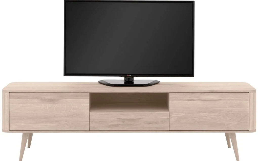 Goossens Tv Dressoir Bjarte, 2 deuren 1 lade 1 open vak 42 cm diep 180 cm breed