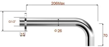 Mueller mat zwarte inbouw uitloop 20cm