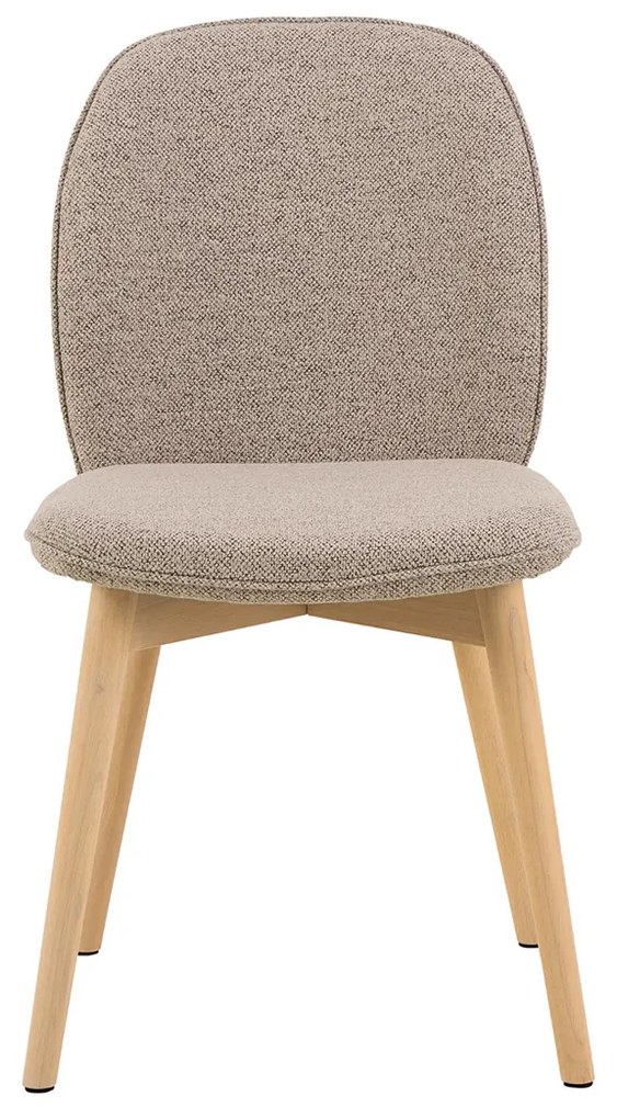 Eetkamerstoel Met Houten Poten Beige Boucle