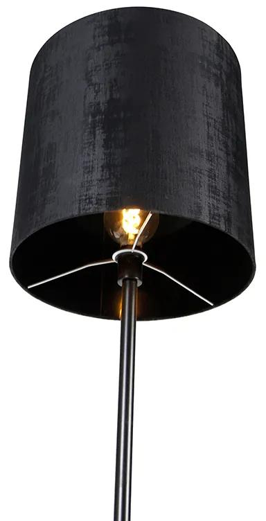 Stoffen Moderne vloerlamp zwart kap zwart 40 cm - Simplo Modern E27 Binnenverlichting Lamp