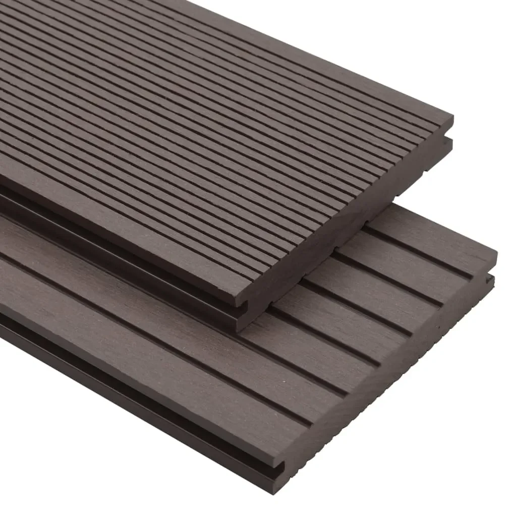 vidaXL Terrasplanken met accessoires 30 m² 4 m massief HKC donkerbruin