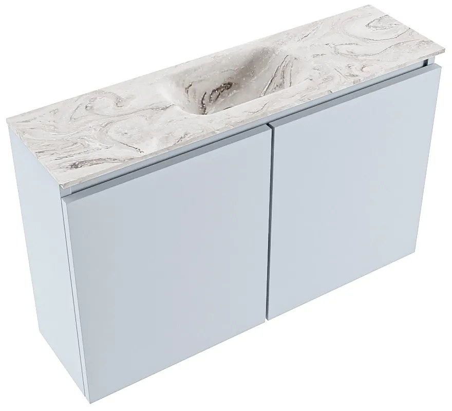 Mondiaz Ture DLux toiletmeubel 80cm clay met wastafel glace midden met kraangat