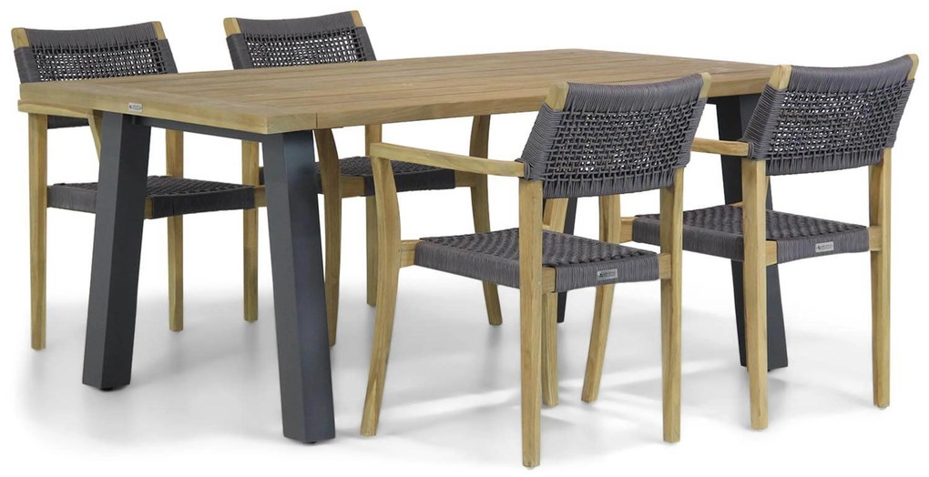 Tuinset 4 personen 180 cm Rope Grijs Lifestyle Garden Furniture Dallas/Glasgow