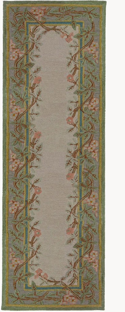 Handgetufte hoog-laag wollen loper Verona Floral