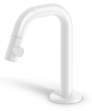 Clou Kaldur fonteinkraan 2x15.9cm korte uitloop rechts Wit mat CL/06.05.004.20.R