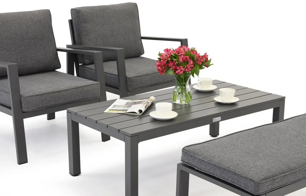 Zakintos Terrasmeubelset met bank antraciet Garden Point