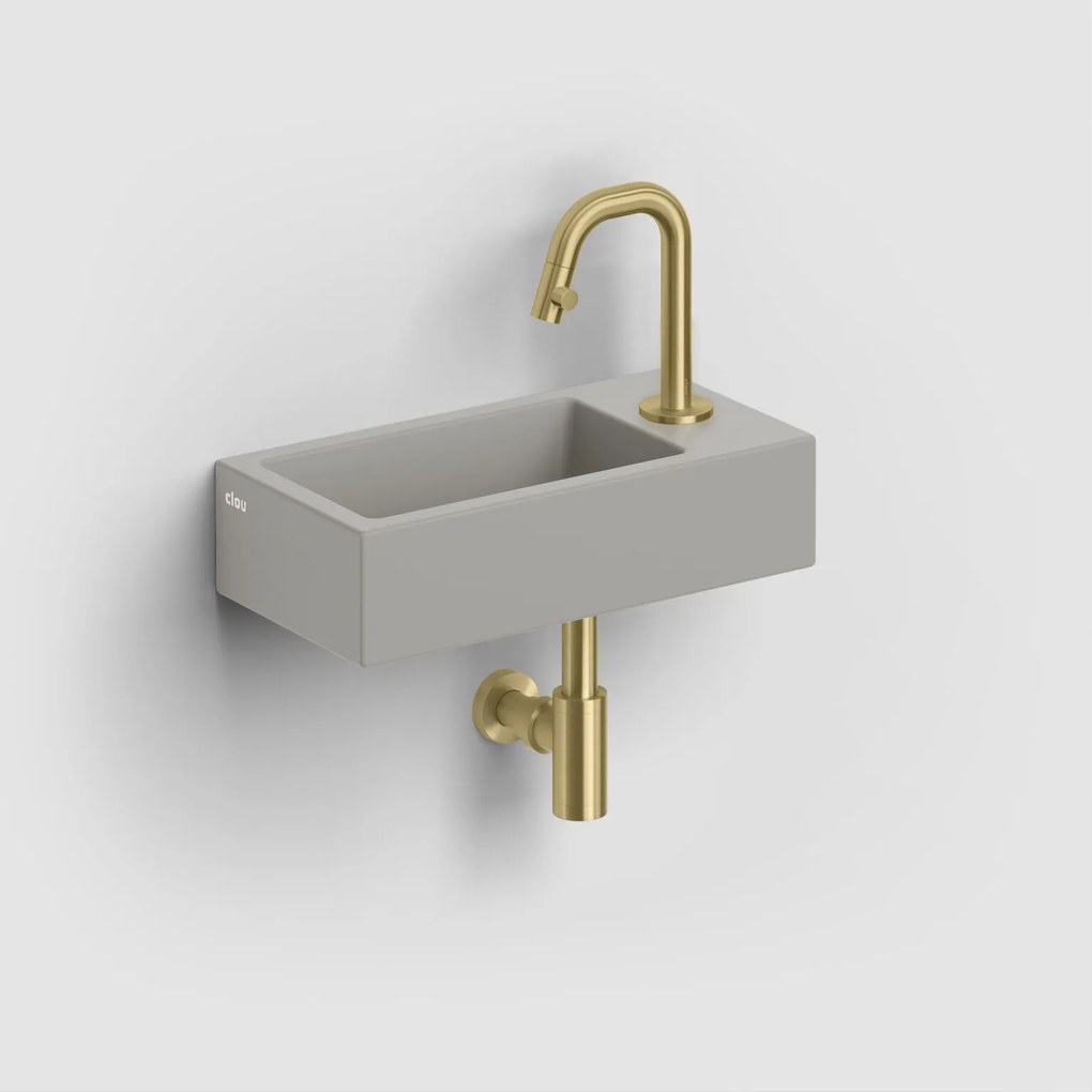 Clou Flush 3 keramische fontein 36cm met kraangat rechts grijs mat