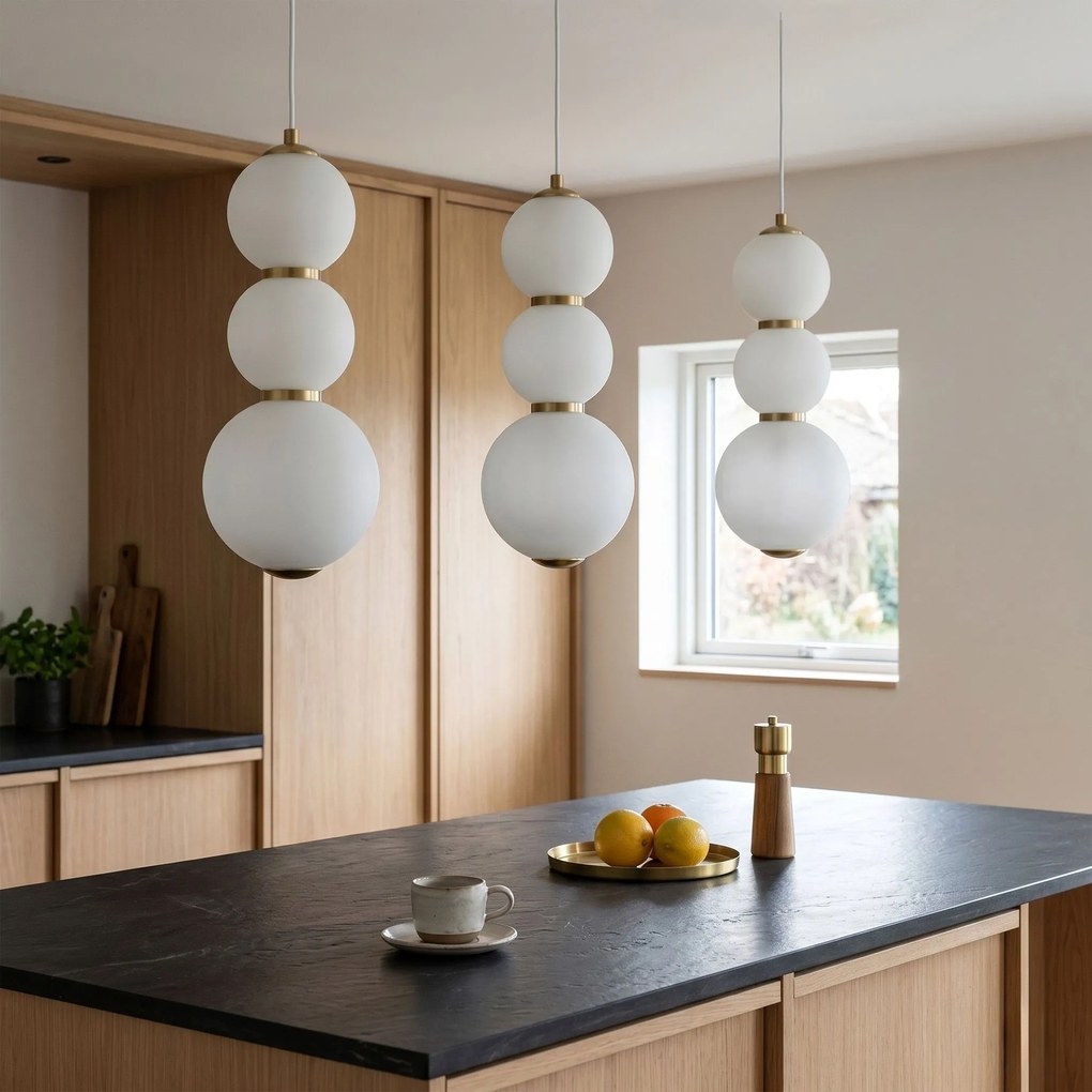 LED hanglamp plafondlamp LHJ113-3CP geborsteld goud