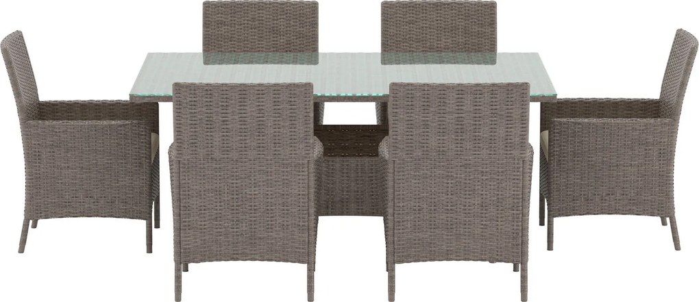 The Outsider tuinset-rens-5-delig-4-personen-bruin-wicker-glas-the-outsider