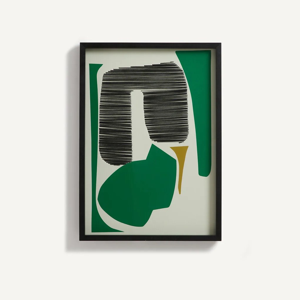 Wandkader van bedrukt papier, met de hand geborduurd, AZIO