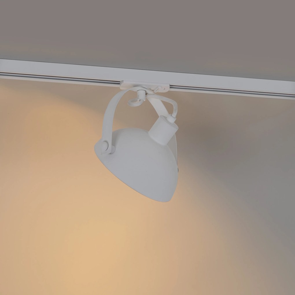 Industriële railspot wit met zilveren binnenkant - Iconic Magnax