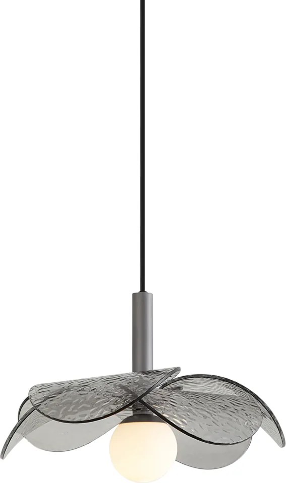 Design hanglamp zilver met smoke glas - Kemner