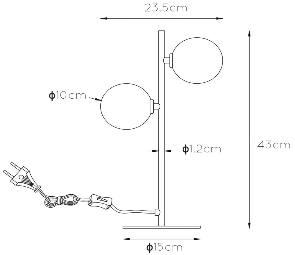 Lucide Tycho tafellamp 2x G9 goud mat