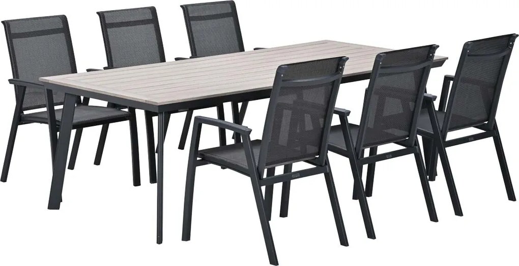 Garden Impressions Santana tuinset 7-delig - Penedo tuintafel 230x100 cm
