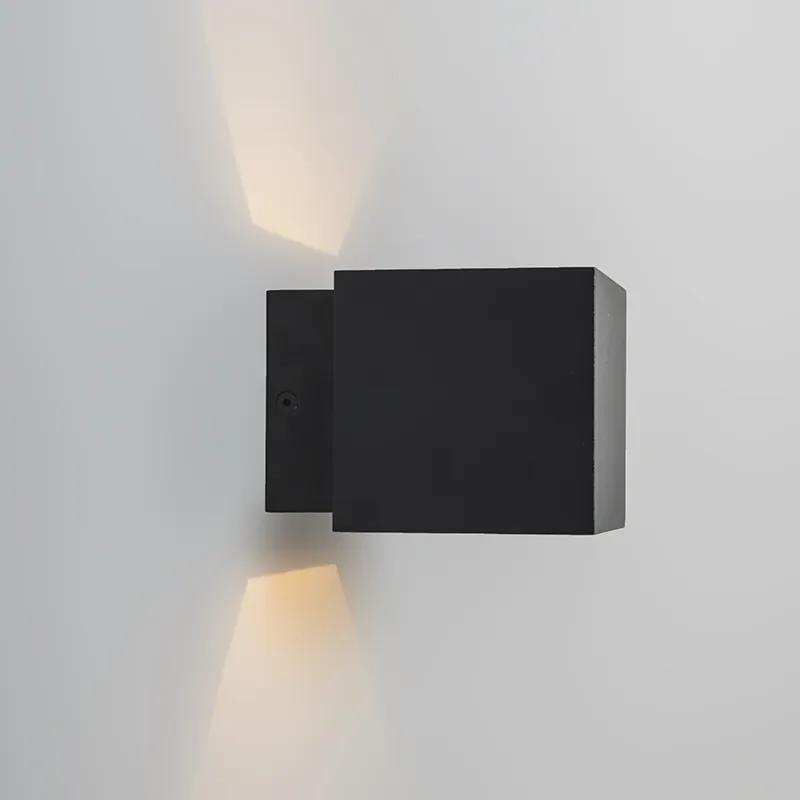 Set van 2 Design wandlampen zwart/goud incl. LED - Caja Modern vierkant Binnenverlichting Lamp