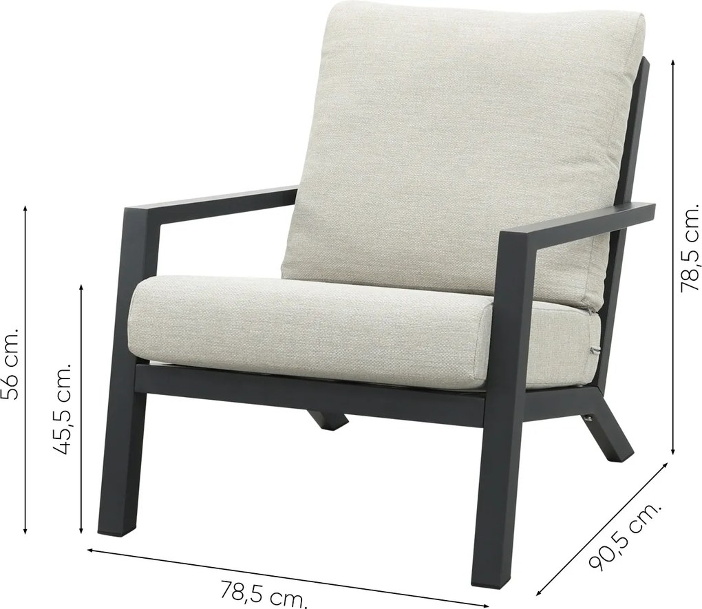 Boston stoel bank (2-zits) loungeset - 3-delig