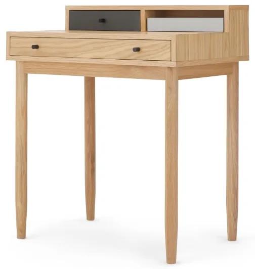 Campton compact bureau, eiken en grijs