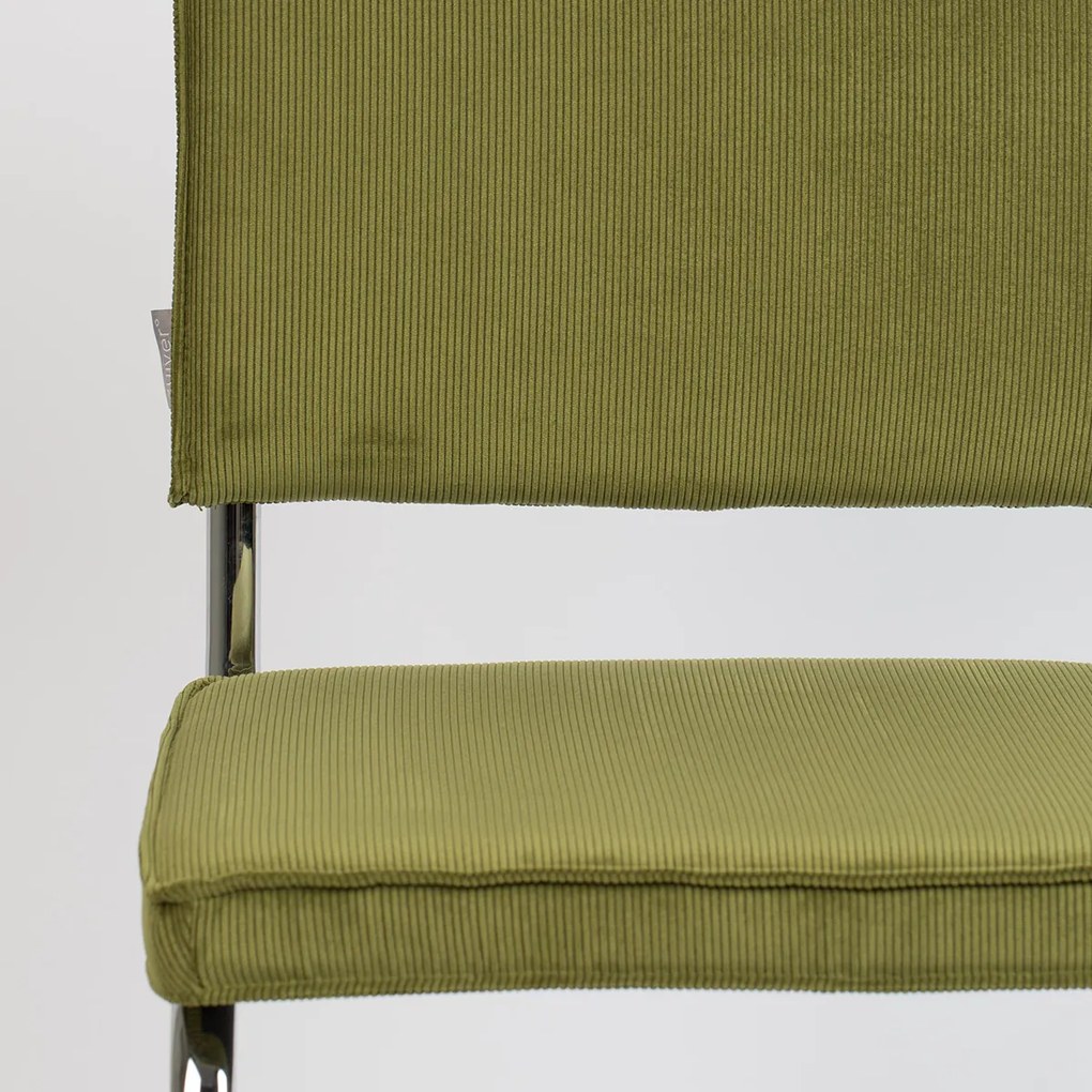 Zuiver Ridge Rib Eetkamerstoel Ribstof Groen