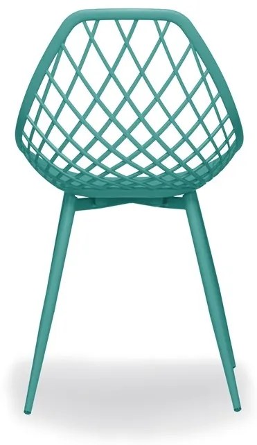 LUGO stoel turquoise - modern, opengewerkt, voor keuken / tuin / café
