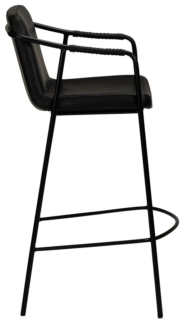 Dan-Form Boto Lage Barkruk Minimalistisch Design Zwart Kunstleer