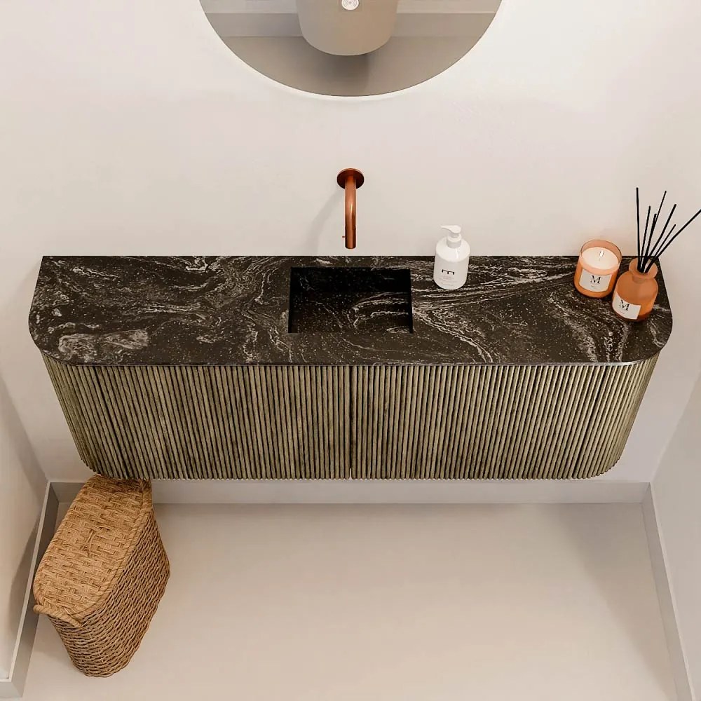 Mondiaz Joya DLux 115cm toiletmeubel ronding links/rechts dusk met wastafel faye midden zonder kraangat lava
