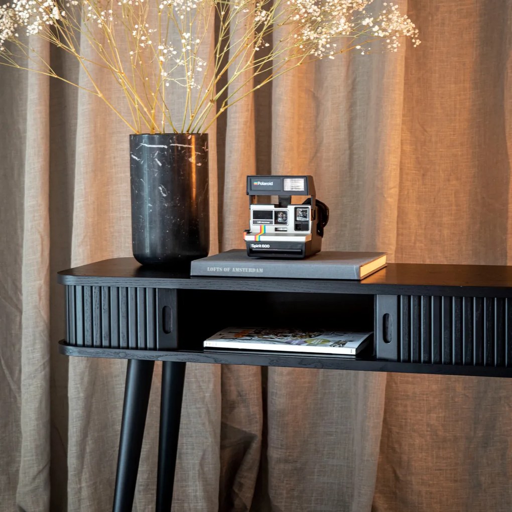 Zuiver Barbier Black Zwarte Design Sidetable - 120 X 35cm.