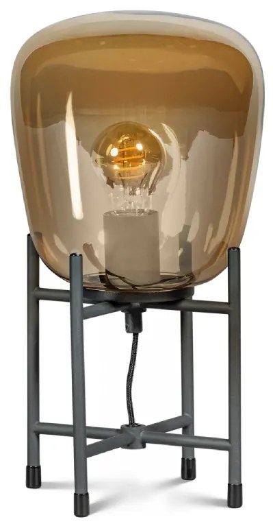 Benn Gold Tafellamp 41cm X 20cm | Trading Lighting | Glas & Metaal | Zwart   | Cavetown